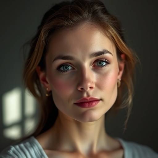 Portraitufnahme von ere Frau mit weichem Licht, wo d Portraitfotografie darstellt.
